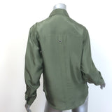 Veronica Beard Jada Button Down Blouse Stone Army Silk Size Medium/US 6