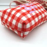 Clare V. x HTH Gingham Mini Tote Red/White Crossbody Bag NEW