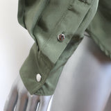Veronica Beard Jada Button Down Blouse Stone Army Silk Size Medium/US 6