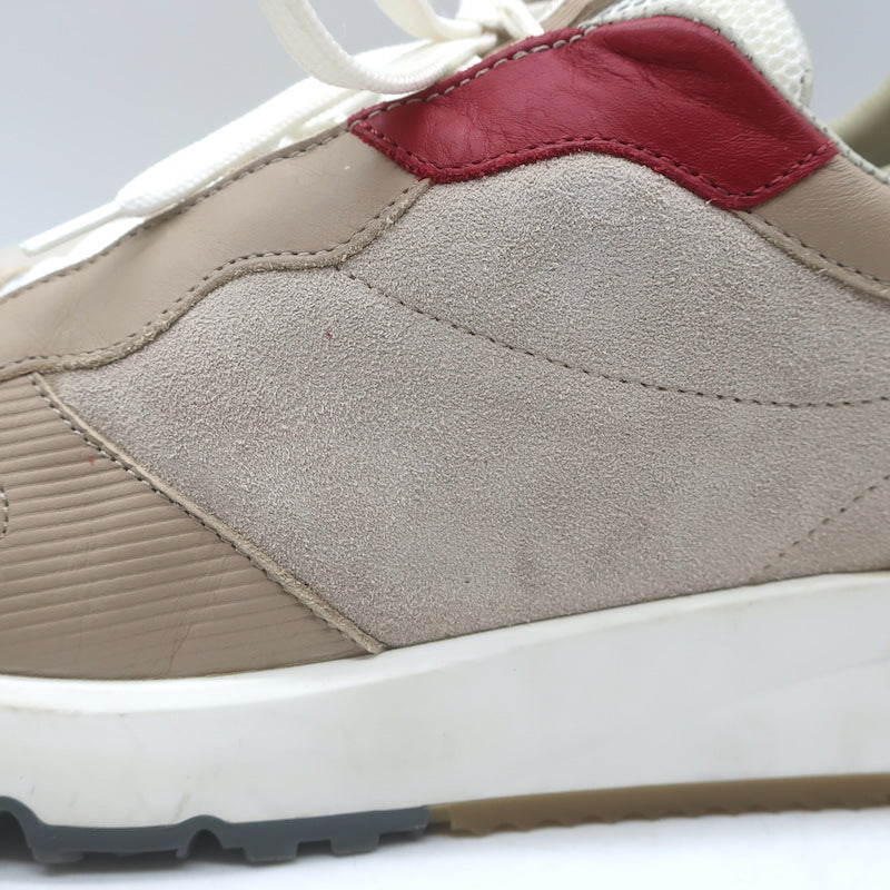 Brunello Cucinelli Colorblock Low Top Sneakers Taupe Suede &amp; Leather Size 44