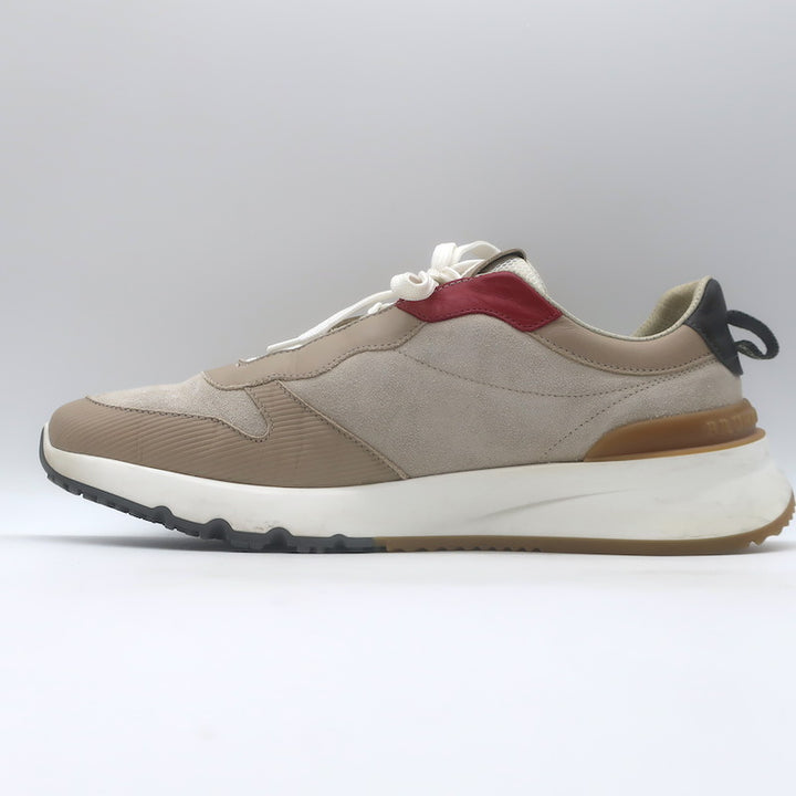 Brunello Cucinelli Colorblock Low Top Sneakers Taupe Suede &amp; Leather Size 44