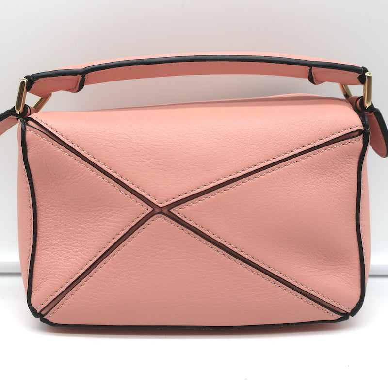 Loewe Puzzle Mini Bag Pink Leather Crossbody NEW – Celebrity Owned