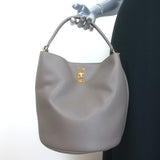 Celine Bucket 16 Bag Taupe Grained Leather Crossbody NEW