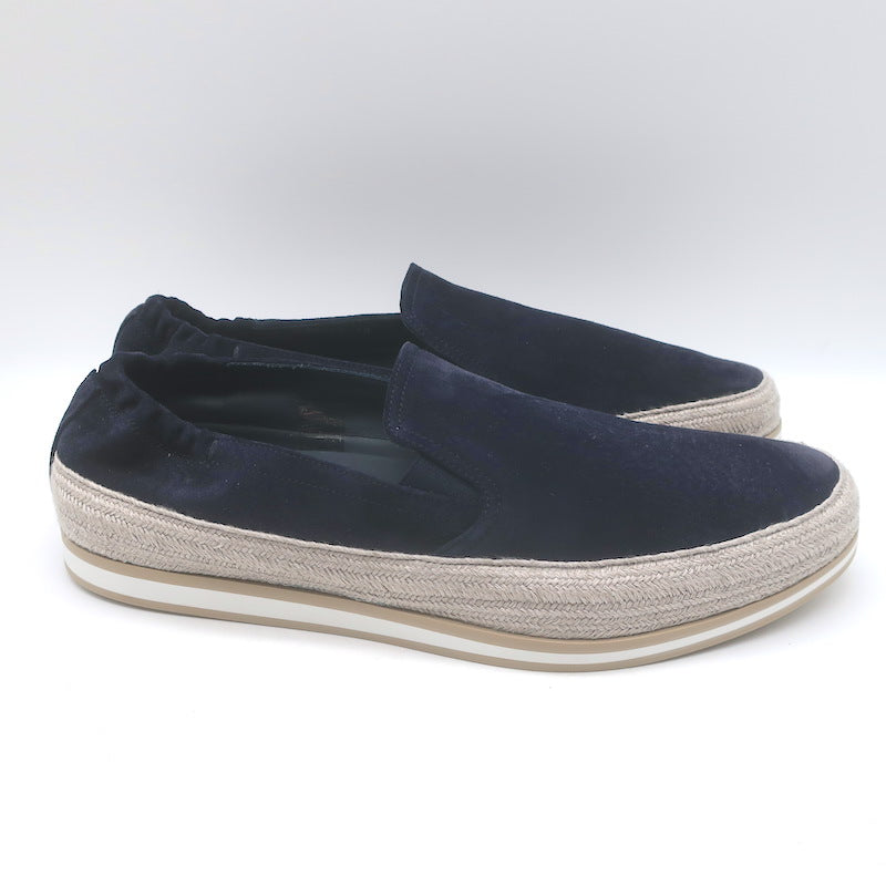 Prada Slip-On Espadrille Sneakers Navy Suede Size 10