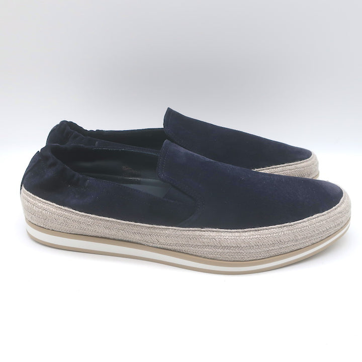 Prada Slip-On Espadrille Sneakers Navy Suede Size 10