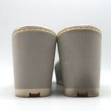 Prada Platform Wedge Thong Sandals Silver Metallic Leather Size 36.5