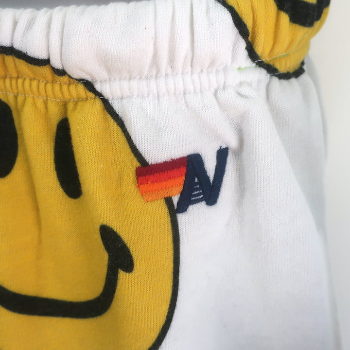 Aviator Nation Smiley Repeat Sweatpants White Size Small NEW
