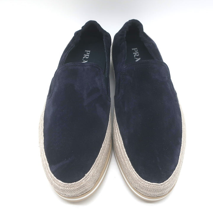 Prada Slip-On Espadrille Sneakers Navy Suede Size 10