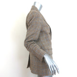 Veronica Beard Beacon Plaid Dickey Jacket Camel Size 8 Double Breasted Blazer