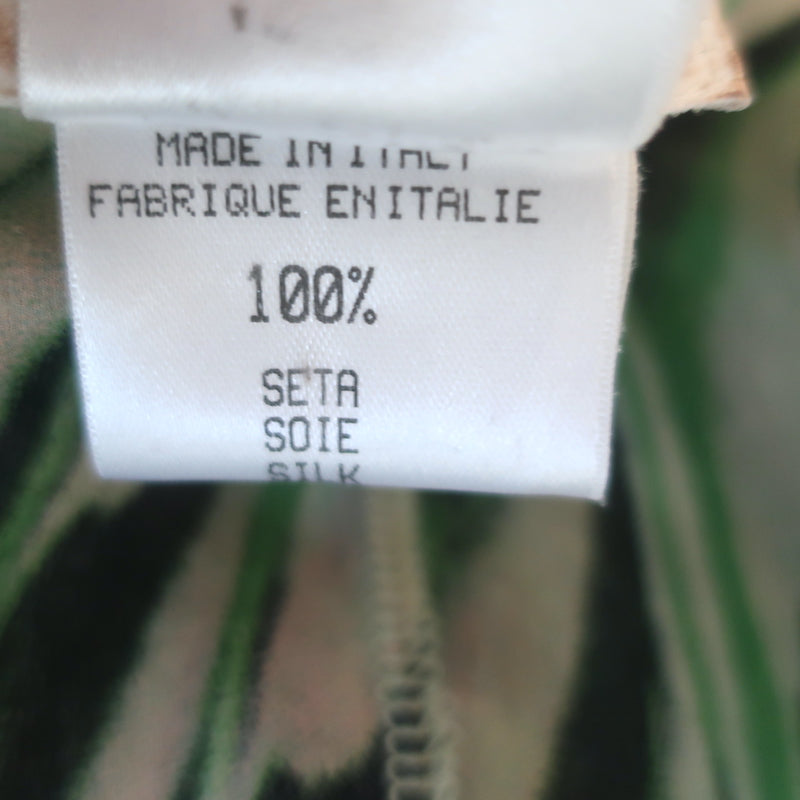 Roberto Cavalli S/S 2001 Runway Plunging Cowl Neck Midi Dress Green Silk Size 42