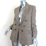 Veronica Beard Beacon Plaid Dickey Jacket Camel Size 8 Double Breasted Blazer