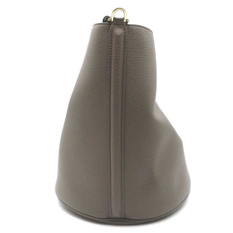 Celine Bucket 16 Bag Taupe Grained Leather Crossbody NEW