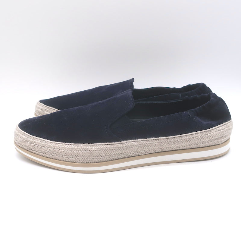 Prada Slip-On Espadrille Sneakers Navy Suede Size 10