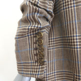 Veronica Beard Beacon Plaid Dickey Jacket Camel Size 8 Double Breasted Blazer