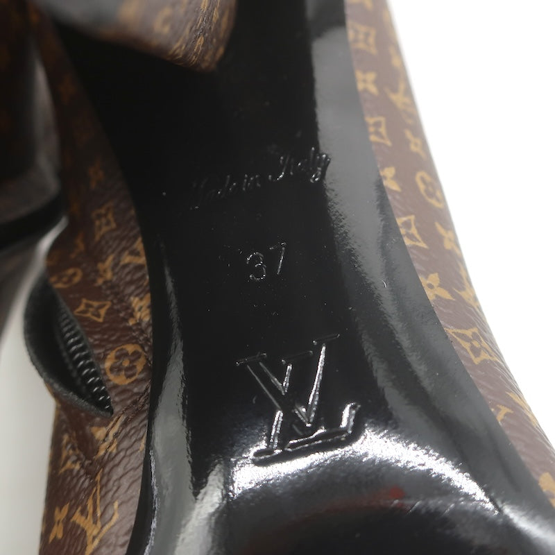 Louis Vuitton Silhouette Ankle Boots Brown Nano Monogram Canvas Size 37