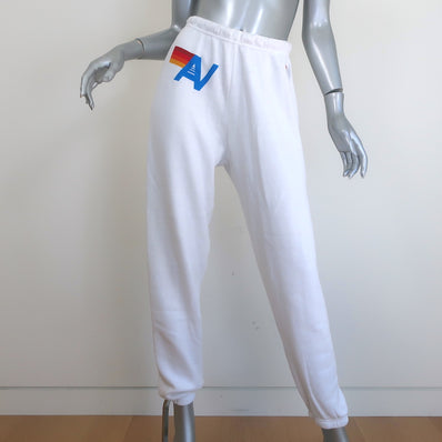 Aviator Nation Logo Sweatpants White Size Small