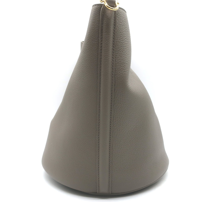 Celine Bucket 16 Bag Taupe Grained Leather Crossbody NEW