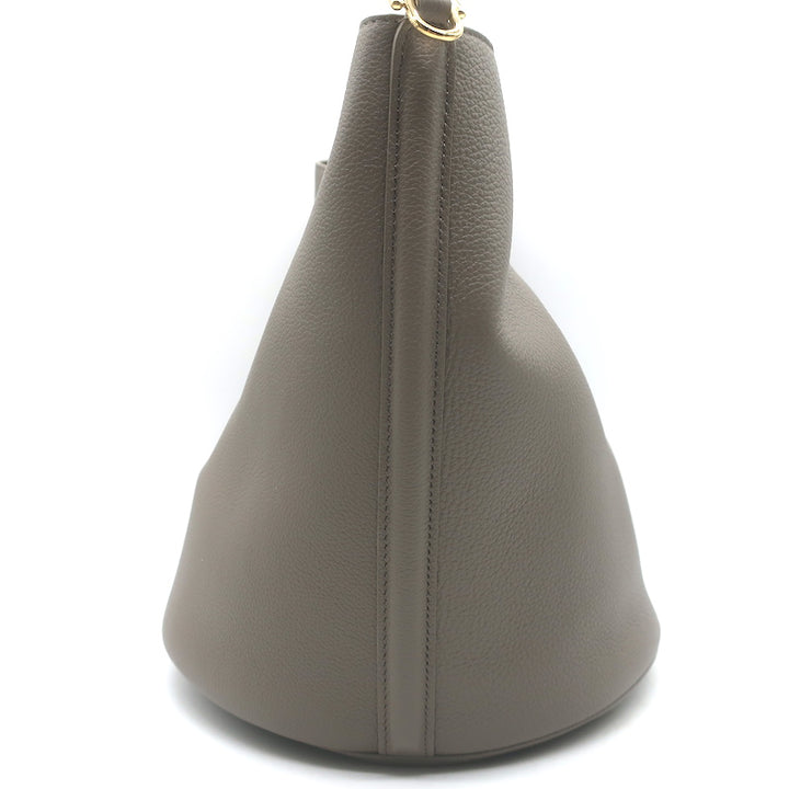 Celine Bucket 16 Bag Taupe Grained Leather Crossbody NEW