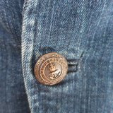 Ralph Lauren Denim Blazer Dark Blue Stretch Cotton Size 10 One-Button Jacket