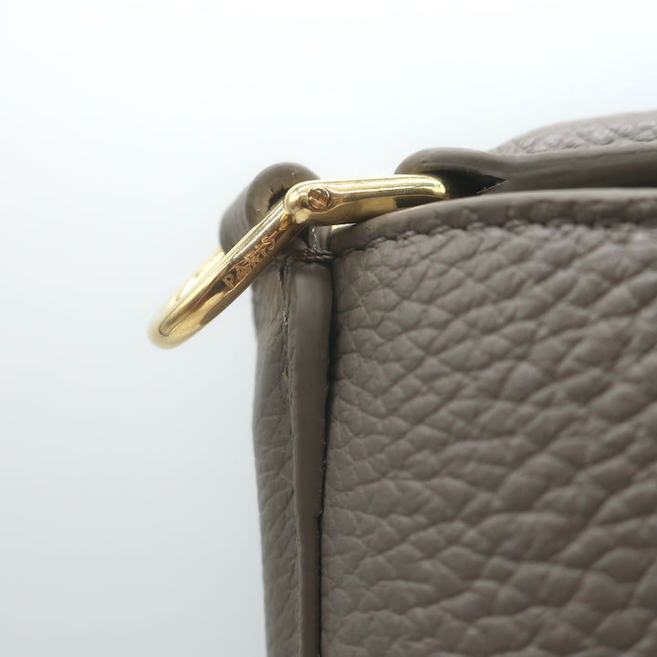 Celine Bucket 16 Bag Taupe Grained Leather Crossbody NEW