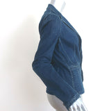 Ralph Lauren Denim Blazer Dark Blue Stretch Cotton Size 10 One-Button Jacket