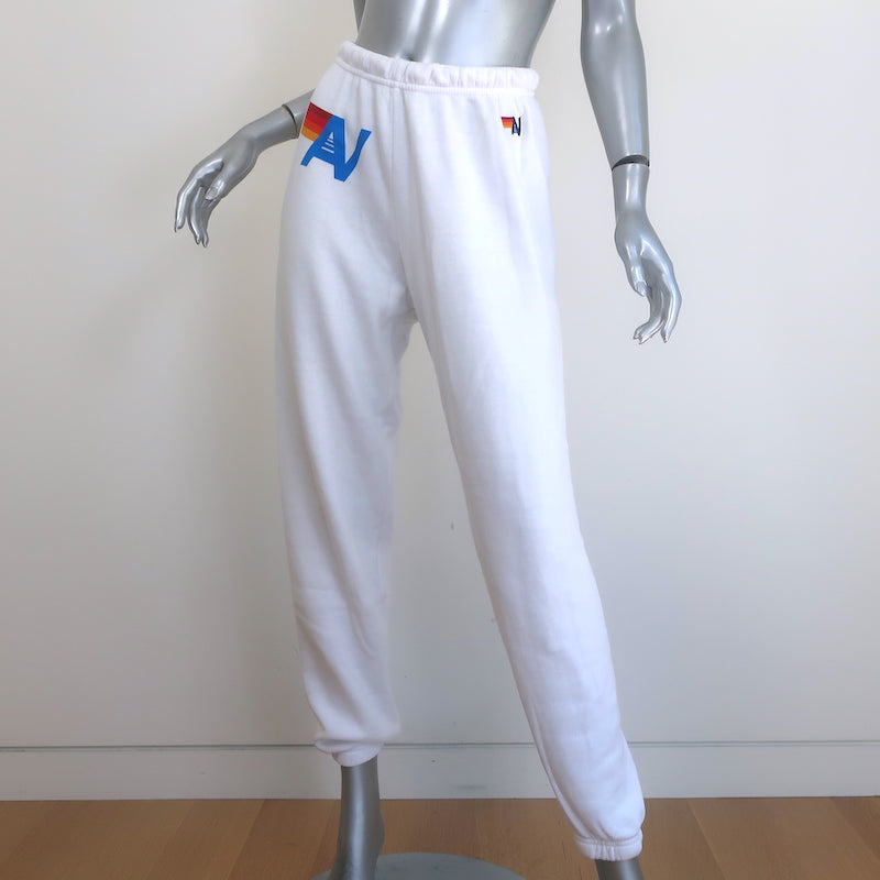 Aviator Nation Logo Sweatpants White Size Small