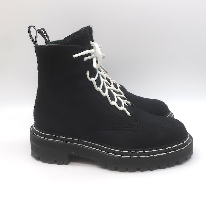 Proenza Schouler Pony Hair Combat Boots Black Size 37