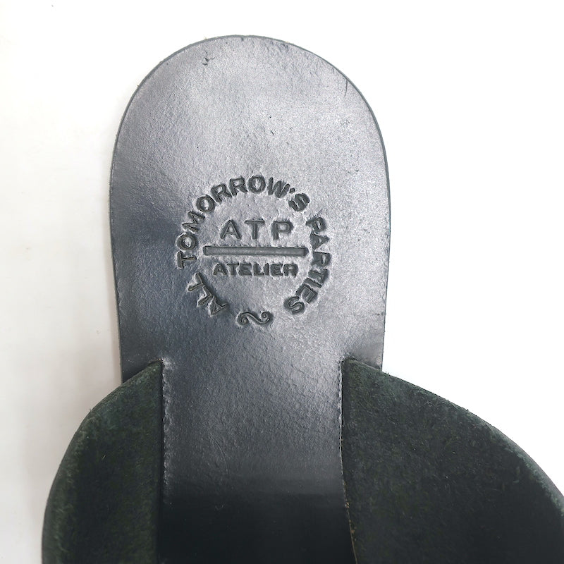 ATP Atelier Rosa Cutout Sandals Black Leather Size 37 Flat Slides