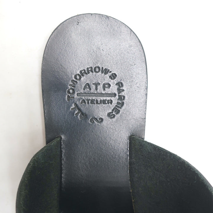 ATP Atelier Rosa Cutout Sandals Black Leather Size 37 Flat Slides
