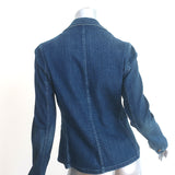 Ralph Lauren Denim Blazer Dark Blue Stretch Cotton Size 10 One-Button Jacket