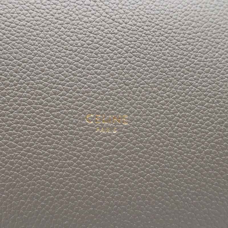 Celine Bucket 16 Bag Taupe Grained Leather Crossbody NEW