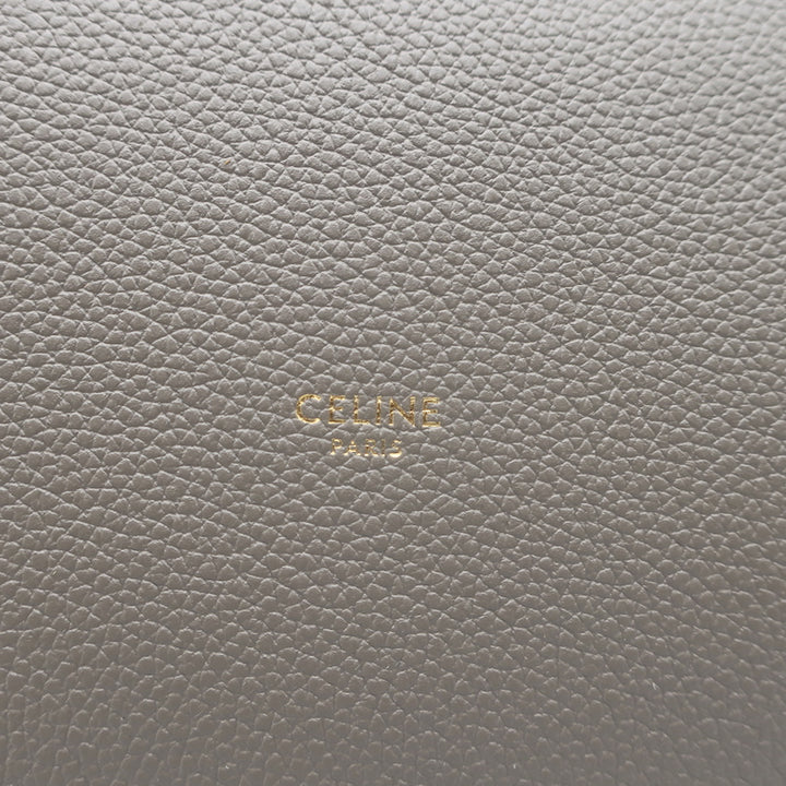 Celine Bucket 16 Bag Taupe Grained Leather Crossbody NEW