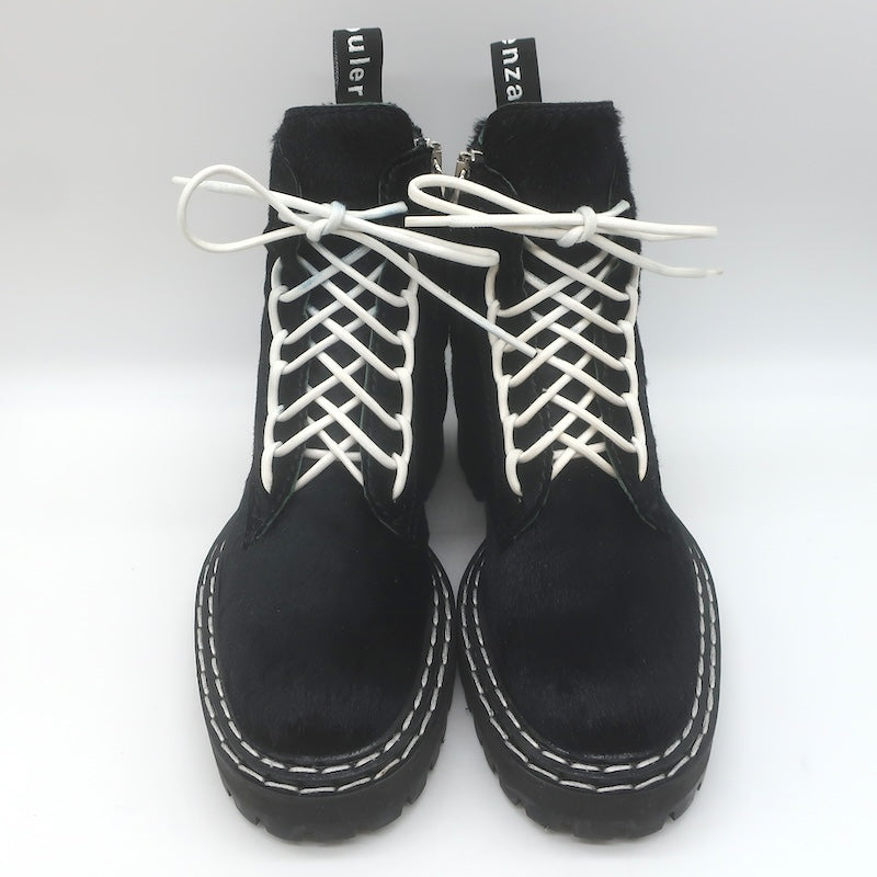 Proenza Schouler Pony Hair Combat Boots Black Size 37