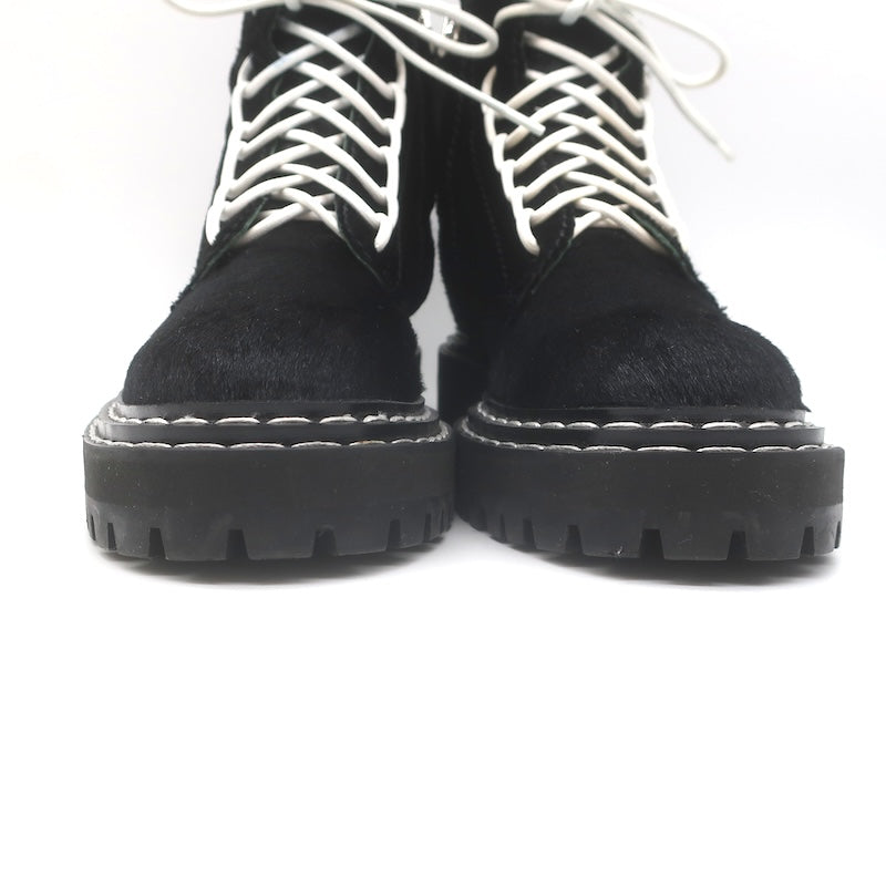 Proenza Schouler Pony Hair Combat Boots Black Size 37
