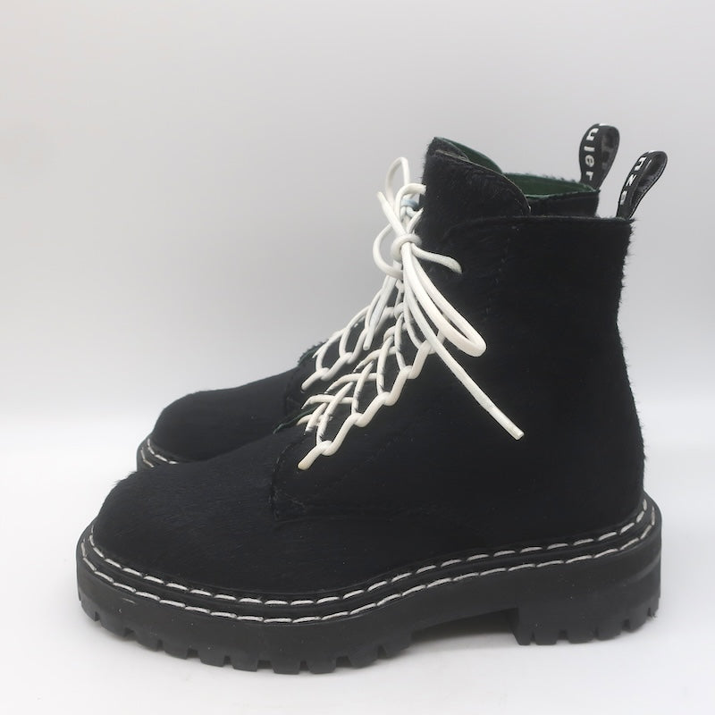 Proenza Schouler Pony Hair Combat Boots Black Size 37