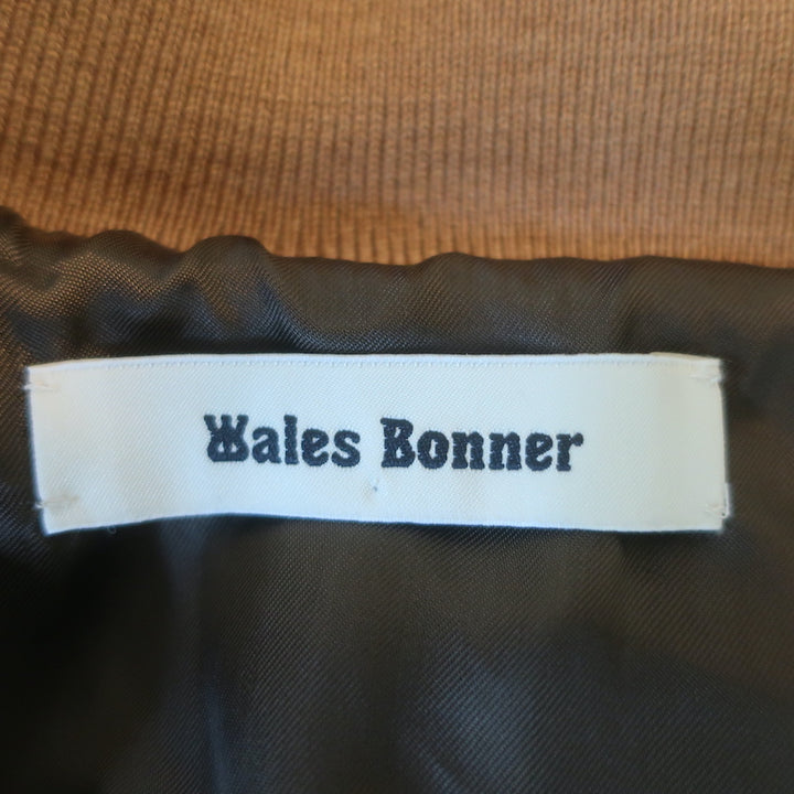 Wales Bonner Harmonic Plaid Bomber Jacket Brown Wool-Blend Size 40