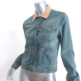 Polo Ralph Lauren American Flag Jean Jacket Blue Stretch Denim Size Small