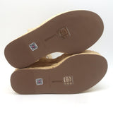 Larroude Florence Broderie Platform Wedge Sandals Beige Canvas Size 6.5 NEW