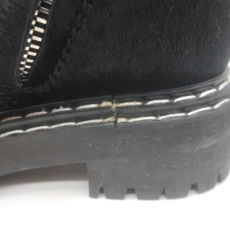 Proenza Schouler Pony Hair Combat Boots Black Size 37
