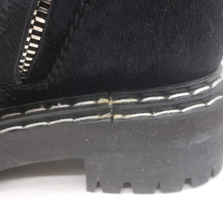 Proenza Schouler Pony Hair Combat Boots Black Size 37