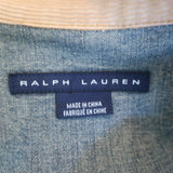 Polo Ralph Lauren American Flag Jean Jacket Blue Stretch Denim Size Small