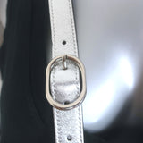 Gucci Blondie Interlocking G Small Crossbody Bag Silver Metallic Leather