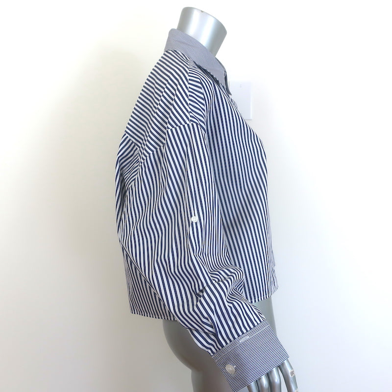 TWP Next Ex Striped Double-Cuff Shirt Blue/White Cotton Size Medium/Large