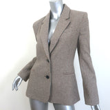 FRAME The Femme Houndstooth Blazer Tan Wool-Blend Size 4 Two-Button Jacket