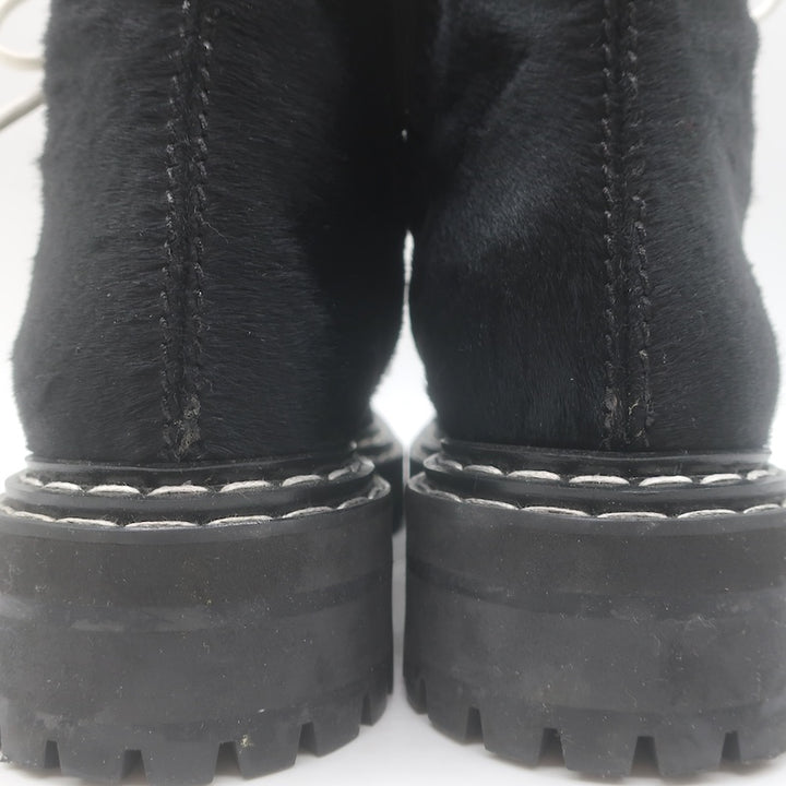 Proenza Schouler Pony Hair Combat Boots Black Size 37