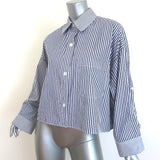TWP Next Ex Striped Double-Cuff Shirt Blue/White Cotton Size Medium/Large