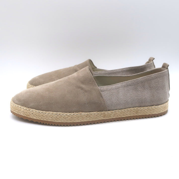 Brunello Cucinelli Espadrilles Taupe Suede &amp; Canvas Size 44.5