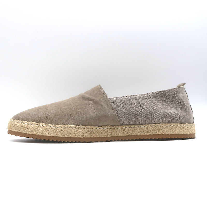 Brunello Cucinelli Espadrilles Taupe Suede &amp; Canvas Size 44.5