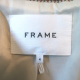 FRAME The Femme Houndstooth Blazer Tan Wool-Blend Size 4 Two-Button Jacket