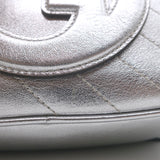 Gucci Blondie Interlocking G Small Crossbody Bag Silver Metallic Leather